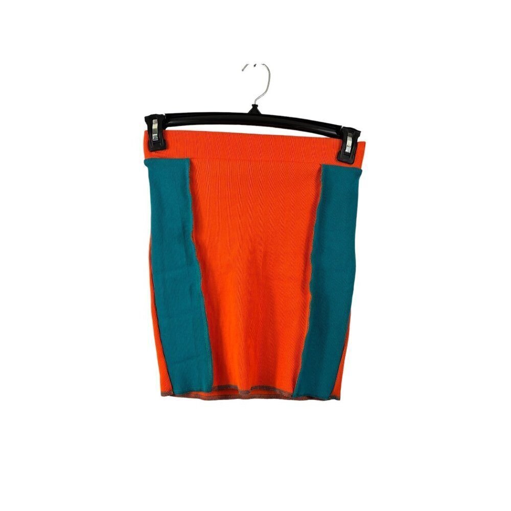 Fashion Nova Women's Orange & Blue Short Skirt